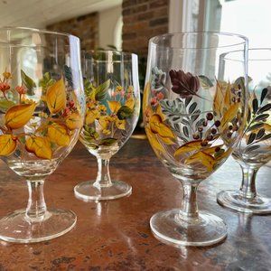 Only $4/Each!  Beautiful Floral Glasses (4)